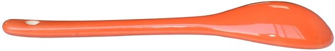 Orange 6 pcs Porcelain Egg Spoons Ceramic Spoons 4.7 inch Coffee Dessert Yogurt Tea Milky Tea