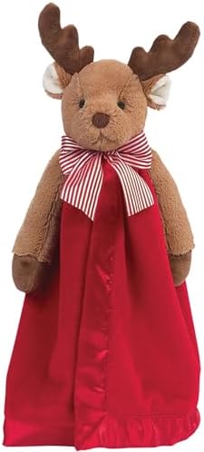 Bearington ReindeerRed Christmas Loveys for Babies - 15" Soft Baby Security Blanket with Plush Reindeer Snuggler Head - Cuddly for Newborns, Nurseries, and Holiday Festive Keepsakes by BearingtonCollection