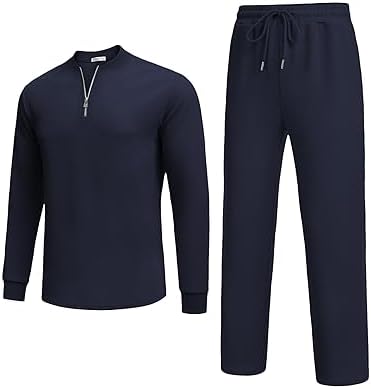 COOFANDY Men's 2 Piece Tracksuit Set Polo Athletic Sweatsuit Quarter Zip Jogging Long Sleeve Casual Sports Outfits - Image 4