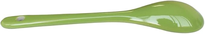Green 6 pcs Porcelain Egg Spoons Ceramic Spoons 4.7 inch Coffee Dessert Yogurt Tea Milky Tea