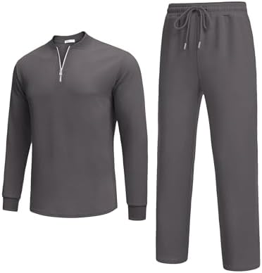 COOFANDY Men's 2 Piece Tracksuit Set Polo Athletic Sweatsuit Quarter Zip Jogging Long Sleeve Casual Sports Outfits - Image 4