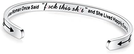TONY & SANDY Inspirational Bracelets for Women Teen Girls Personalized Gifts for Daughter Granddaughter Mom Sister Friends Stainless Steel Engraved Cuff Birthday Easter Christmas by TONYSANDY