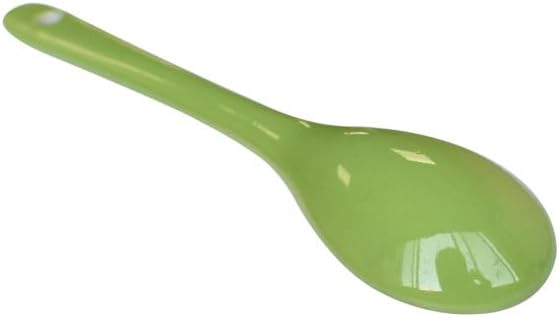 Green 6 pcs Porcelain Egg Spoons Ceramic Spoons 4.7 inch Coffee Dessert Yogurt Tea Milky Tea