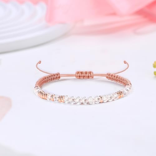 Morse Code Bracelets for Women Mothers Day Gifts 2026 Graduation Gifts Mom Birthday Gift Pink Braided Bracelets Teen Trendy Stuff Inspirational Best Friend Birthday Gifts for Daughter Girlfriend Christmas Stocking Stuffers Jewelry - Image 3