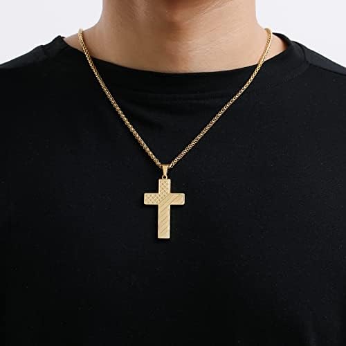 DuoDiner 18+2" Cross Necklace for Men Boys Christian Confirmation Gifts - Image 2