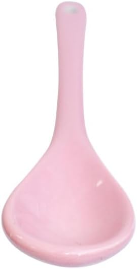 Pink 6 pcs Porcelain Egg Spoons Ceramic Spoons 4.7 inch Coffee Dessert Yogurt Tea Milky Tea