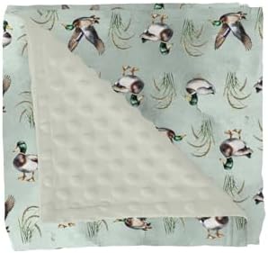 Vintage Mallard Duck Baby Blankets for Girl Boy Hunting Duck Green Leaves Soft Mink Dotted Backing Double Layer Swaddle Receiving Blanket Wild Ducks Bed Throw for Newborn Infant Toddler Nursery 30x40 by GrowhappyGrowhealthy
