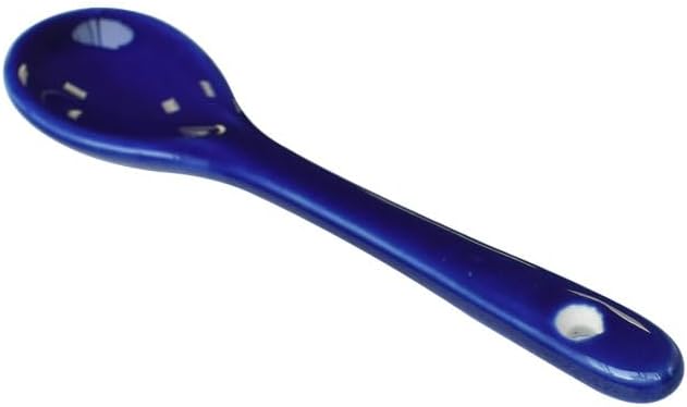 Dark Blue 6 pcs Porcelain Egg Spoons Ceramic Spoons 4.7 inch Coffee Dessert Yogurt Tea Milky Tea
