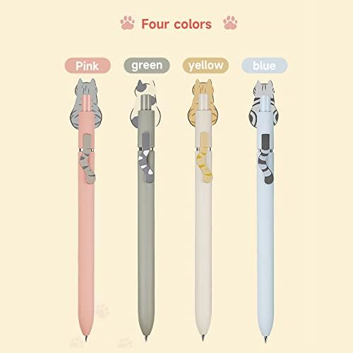 UIXJODO Cat Pens, 8 Pcs 0.5mm Cute Kawaii Black Ink Fine Point Smooth Writing, High-End Series Cat's Tail Retractable for Journaling Note Taking - Image 3