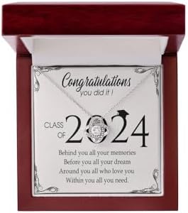 VIRAGIL 2023 Graduation Gifts for Her, Class of 2024 Love Knot Sterling Silver Pendant Necklace Senior College Graduation Jewelry Gifts for Girl Daughter by VIRAGIL
