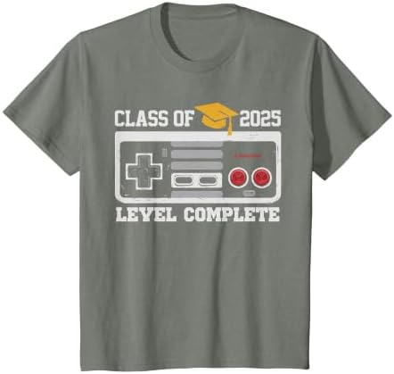 Class of 2025 Level Complete Video Gamer Senior Graduation T-Shirt by Unknown