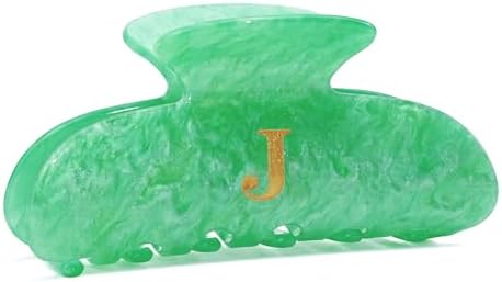 Initial Cute Hair Clips - Letter Elegant Hair Claw Clips, Fashion Glitter Claw Clips Durable Hair Clips, Wedding Gift, Bridesmaid Gifts, Birthday Gifts, Christmas Gift, Green Letter J by Fohufo