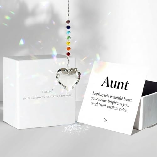 Hegelda Aunt Gifts from Niece Nephew Crystal Heart Suncatcher Ornaments by HEGELDA