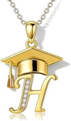 Graduation Gifts for Women, 18K Gold Graduation Initial Necklace A-Z, Inspiring Grad Pendant Necklace Present, College Seniors High School Graduations Jewelry Gifts by VyrnissJewelry