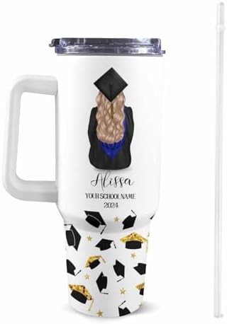 Personalized Graduation Gifts for Her Him, 40oz Personalized Graduation Tumblers Class Of 2025 Gifts, Custom Graduation Cup with Name, College Masters Degree Congratulations Gift for Women Men - Image 2