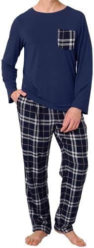 BAMBOO COOL Men's Pajama Set Long Sleeve PJs with Pants & Pockets by BAMBOOCOOL