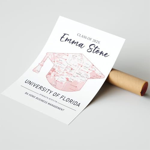 Personalized Map Print College Graduation Gift For Son, High School Graduation Map For Daughter From Mom and Dad, Grads Class of 2026 Sign Room Décor, Custom Gift For Friends Design 3 - Image 5