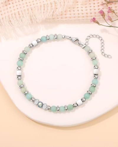 Gifts for Women Moonstone Bracelet, Amazonite Imperial Jasper Bracelets - Image 4