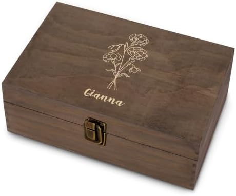 Personalized Birth Flower Memory Box, Birthday Gift for Girls & Teens by ENGRAVEMYMEMORIES