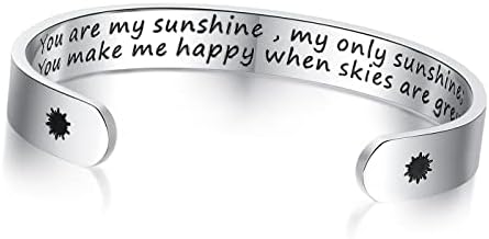 TONY & SANDY Inspirational Bracelets for Women Teen Girls Personalized Gifts for Daughter Granddaughter Mom Sister Friends Stainless Steel Engraved Cuff Birthday Easter Christmas by TONYSANDY