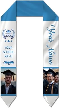 Dicodes Custom Graduation Stole Class of 2026 Personalized Graduation Sash Graduation Gift and Keepsake with Photo Text by Dicodes