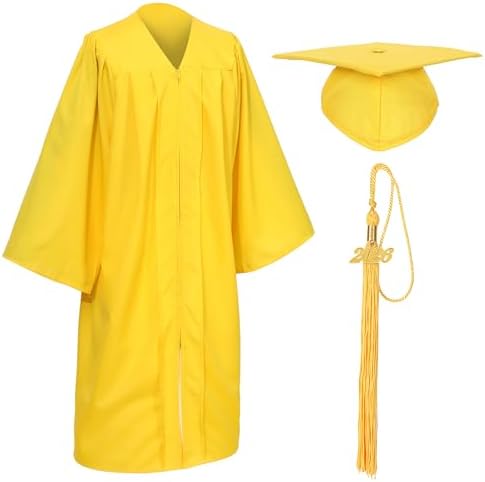 Unisex Matte Graduation Cap and Gown Tassel Package for High School and Bachelor by DDODOU