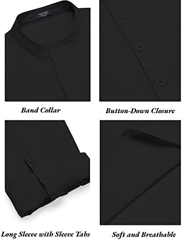 COOFANDY Men’s 2 Piece Cotton Linen Set Casual Beach Outfits Long Sleeve - Image 4