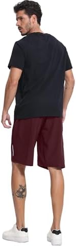 BUYJYA 5 Pack Men's Athletic Gym Shorts Set Workout Basketball Running Elastic Waist with Zipper Pocket Gift - Image 5