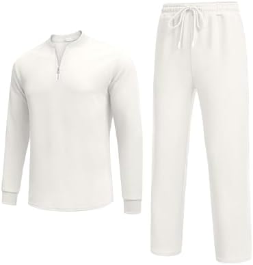 COOFANDY Men's 2 Piece Tracksuit Set Polo Athletic Sweatsuit Quarter Zip Jogging Long Sleeve Casual Sports Outfits - Image 4