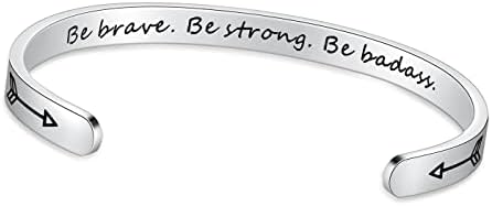 TONY & SANDY Inspirational Bracelets for Women Teen Girls Personalized Gifts for Daughter Granddaughter Mom Sister Friends Stainless Steel Engraved Cuff Birthday Easter Christmas by TONYSANDY