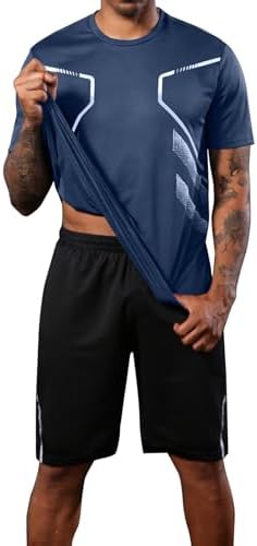 BUYJYA 3 Pack Men's Gym Shorts Shirt Set Workout Athletic Basketball Running Football Elastic Waist with Pocket Gifts - Image 2