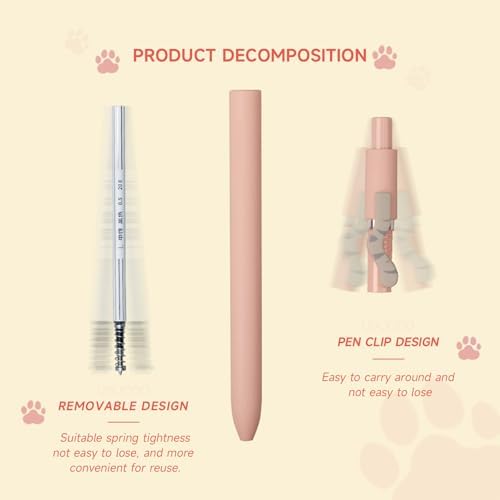 UIXJODO Cat Pens, 4 Pcs 0.5mm Cute Kawaii Black Ink Pens Fine Point Smooth Writing Pen, High-End Series Cat's Tail Retractable Pen for Journaling Note Taking (4 Pcs Cat) - Image 6