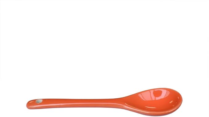 Orange 6 pcs Porcelain Egg Spoons Ceramic Spoons 4.7 inch Coffee Dessert Yogurt Tea Milky Tea