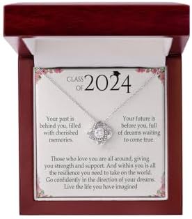 VIRAGIL 2023 Graduation Gifts for Her, Class of 2024 Love Knot Sterling Silver Pendant Necklace Senior College Graduation Jewelry Gifts for Girl Daughter by VIRAGIL