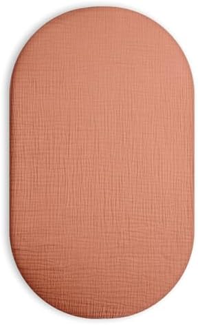 Muslin Bassinet Sheets 1 Pack, 33" x 17", (Brick) by Meowcards