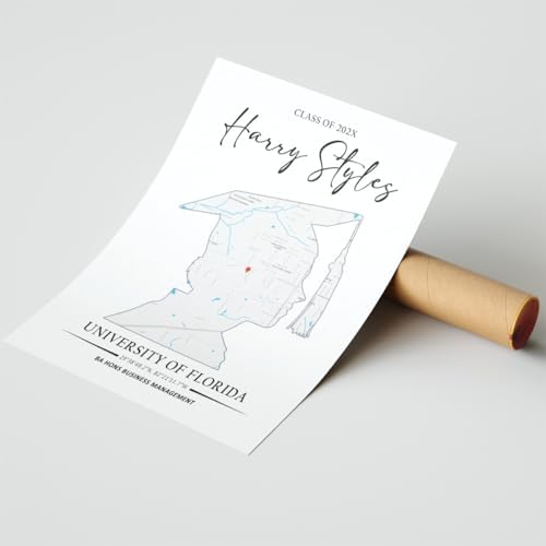 Customized College Map Graduation Gift, Personalized Grads Gifts For Her, High School, College, University Map Print For Son, Custom Grad Gift For Him Design 4 - Image 5