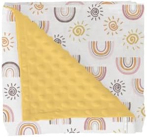 Boho Rainbow Sun Baby Blankets for Girl Boy Summer Sunshine Soft Mink Dotted Backing Double Layer Swaddle Receiving Blanket Rainbow Lovers Gift Bed Throws for Newborn Toddler Crib Stroller 30x40 by GrowhappyGrowhealthy