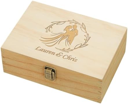 Personalized Wedding Keepsake Box, Custom Engraved Memory Box for Newlyweds by ENGRAVEMYMEMORIES