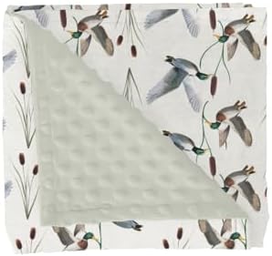 Hunting Mallards Ducks Baby Blankets for Girl Boy Wild Duck Pond Lake Soft Mink Dotted Backing Double Layer Receiving Blanket Flying Mallards Waterfowl Bed Throws for Newborn Toddler Nursery 30x40 by GrowhappyGrowhealthy