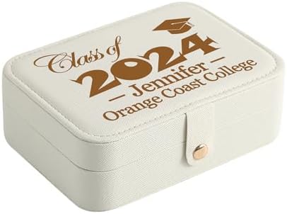 Personalized Graduation Gifts for Her - Custom Jewelry Box w/ Name & Grad Year, 2024 High School College Graduation Gifts for Women Girls - Customized Jewelry Travel Case for Friends Daughter by Cooayyaooc