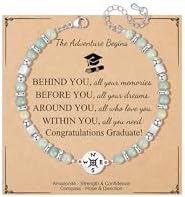JoycuFF Graduation Gifts for Her Class of 2026 College High School 5th 8th Grade Preschool College Middle School Teen Girls Graduation Gifts The Adventure Begins Compass Bracelets for Women by Joycuff