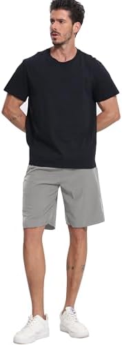 BUYJYA 5 Pack Men's Athletic Gym Shorts Set Workout Basketball Running Elastic Waist with Zipper Pocket Gift - Image 2
