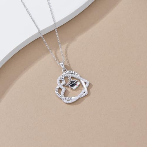 AOBOCO 2026 Graduation Gifts for Her, 925 Sterling Silver She Believed She Could So She Did Pendant Necklace College Graduation Jewelry for Women Her Daughter - Image 4