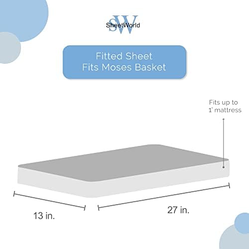 SheetWorld Fitted 100% Cotton Flannel Moses Basket Sheet 13 x 27, Flannel - Hunter Green, Made in USA - Image 4