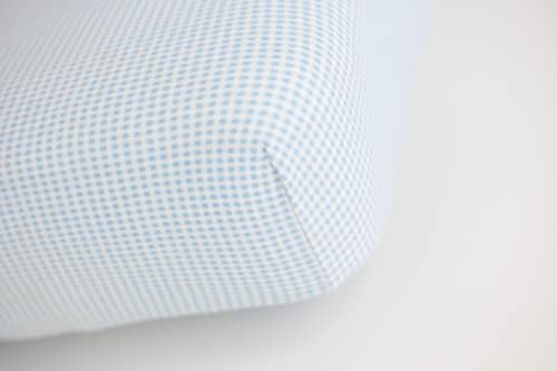 SheetWorld Fitted 100% Cotton Jersey Moses Basket Sheet 13 x 27, Blue Gingham, Made in USA - Image 6