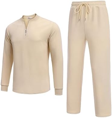 COOFANDY Men's 2 Piece Tracksuit Set Polo Athletic Sweatsuit Quarter Zip Jogging Long Sleeve Casual Sports Outfits - Image 4
