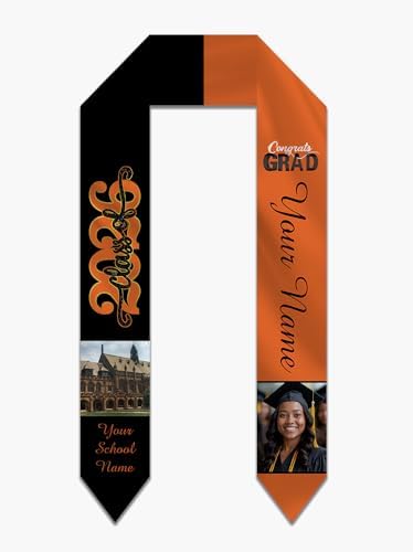 Personalized Graduation Stole Sash Custom Class of 2026 Congratulation Graduation Gifts with Photo by AUBAO