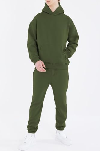 HHGKED Men's Sweatsuits 2 Piece Outfits Baggy Travel Vacation Fashion Clothes Casual Hoodie Jogging Track suits Sets - Image 4