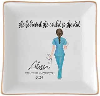 Sweetee Personalized Jewelry dish graduation gifts for her 2025, nurse graduation gifts for women,she believed she could so she did 1 by Unknown