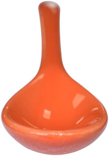 Orange 6 pcs Porcelain Egg Spoons Ceramic Spoons 4.7 inch Coffee Dessert Yogurt Tea Milky Tea